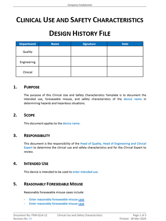 Quality - Form - Clinical Use and Safety Characteristics