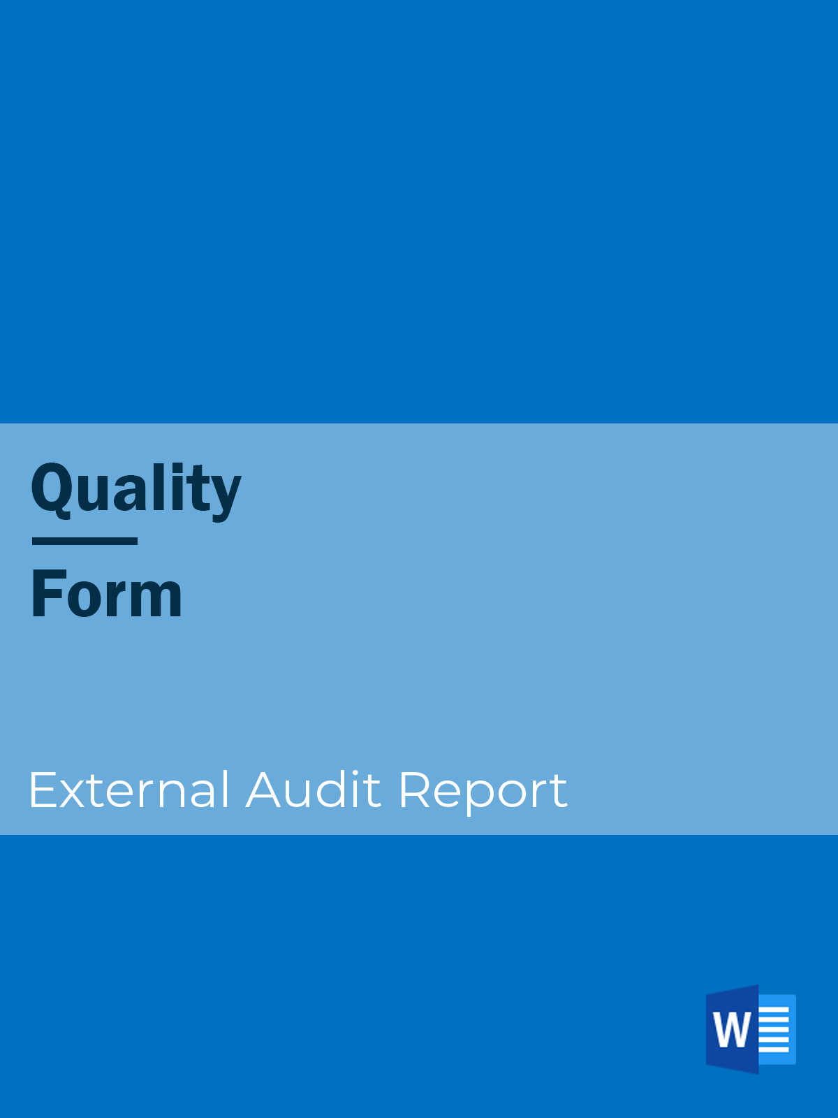 Quality - Form - External Audit Report | DevDx