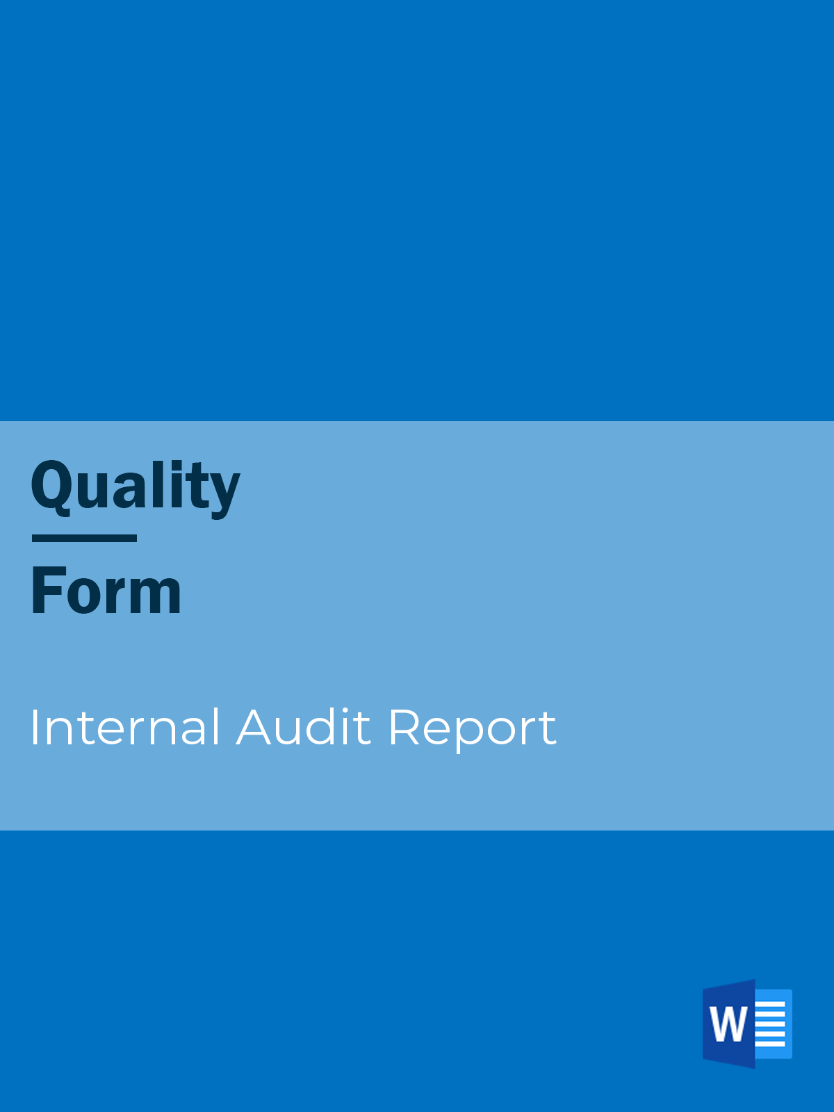 Quality - Form - Internal Audit Report