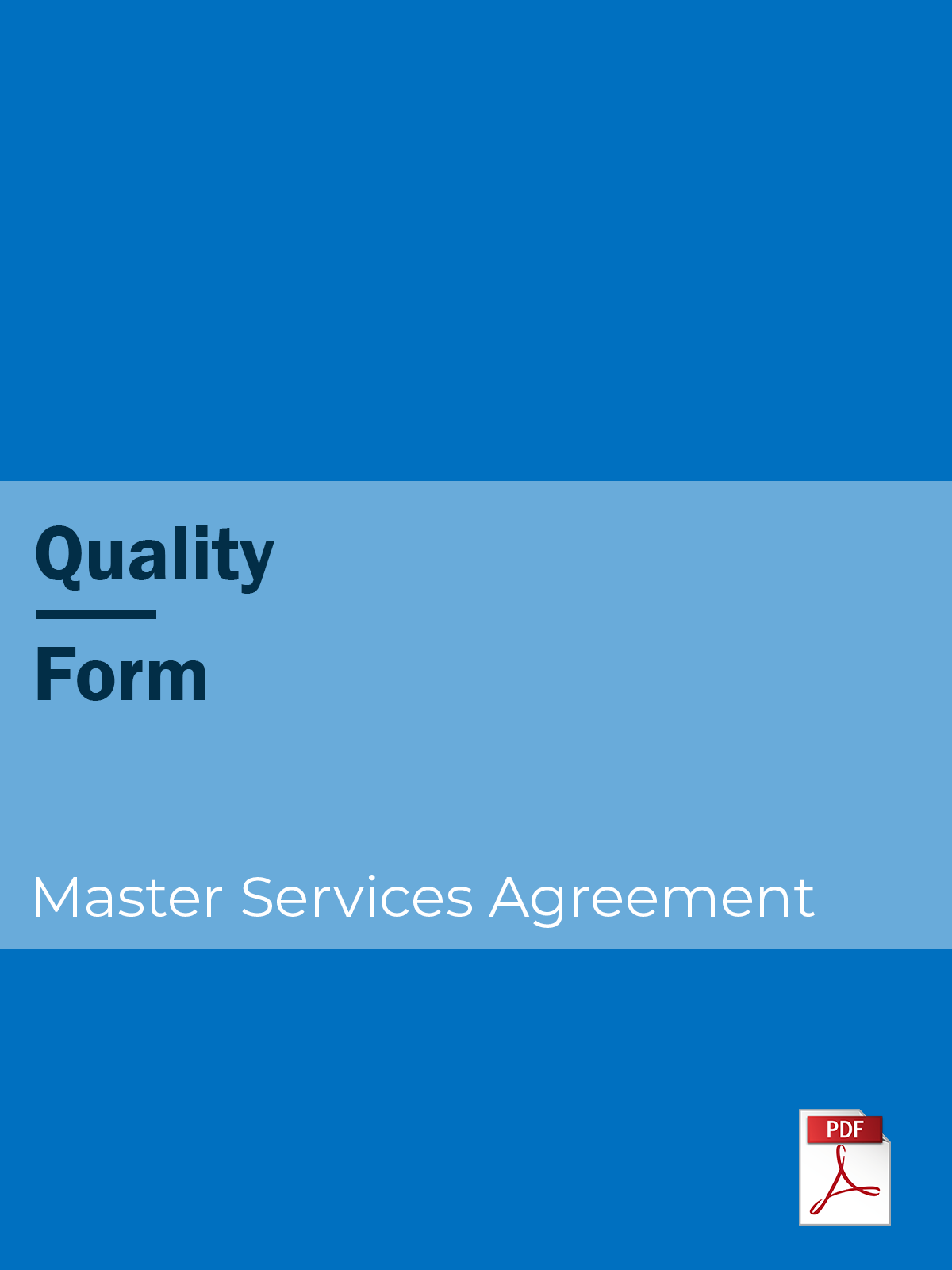 Quality - Form - Master Services Agreement Template