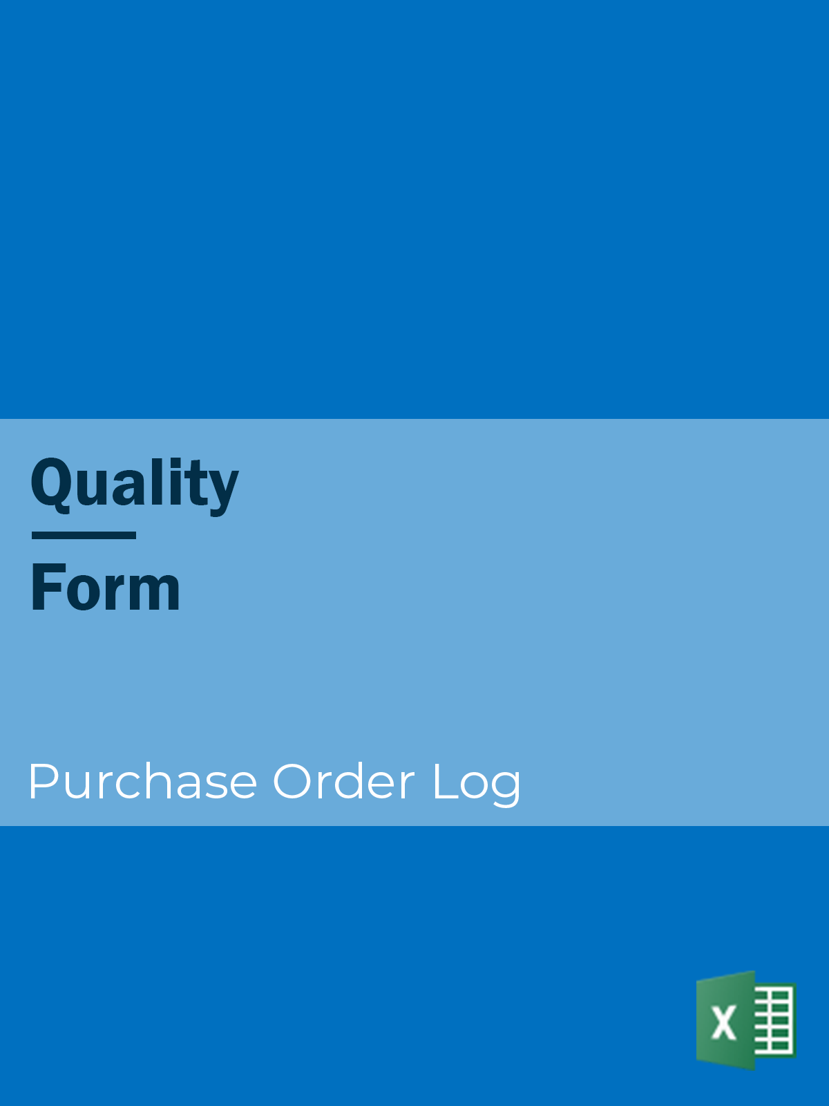 Quality - Form - Purchase Order Log