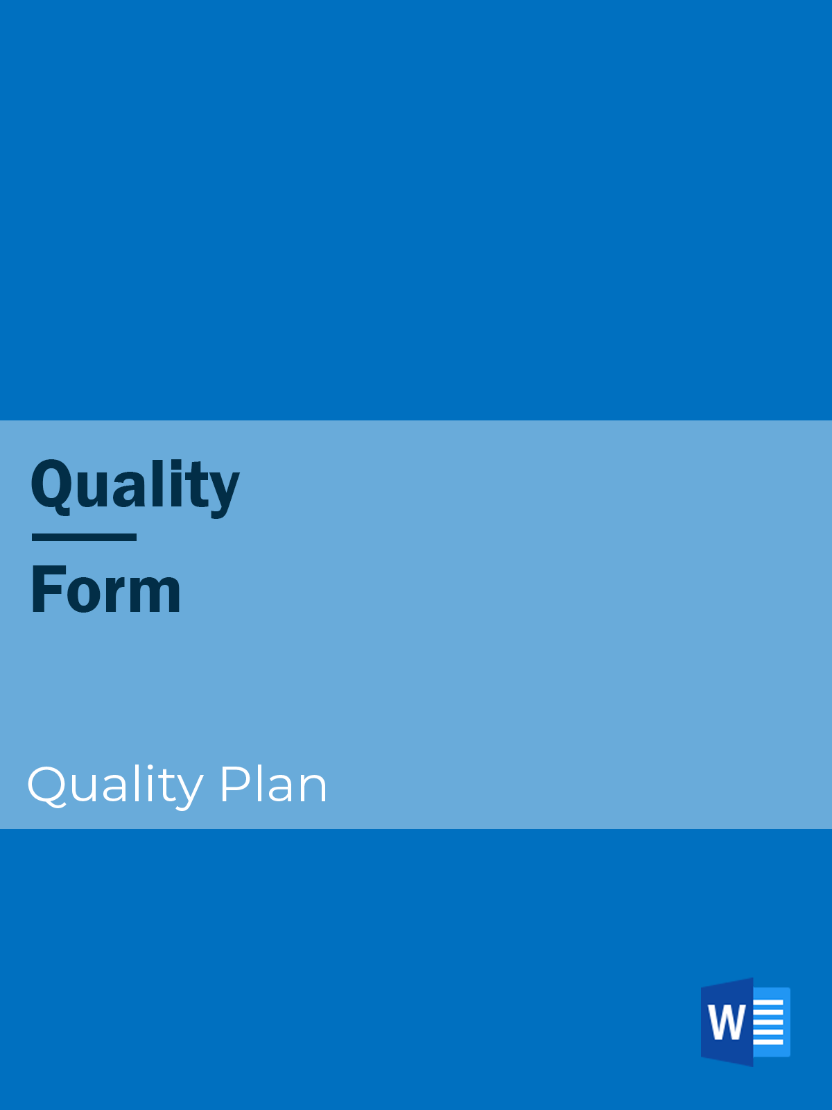 Quality - Form - Quality Plan