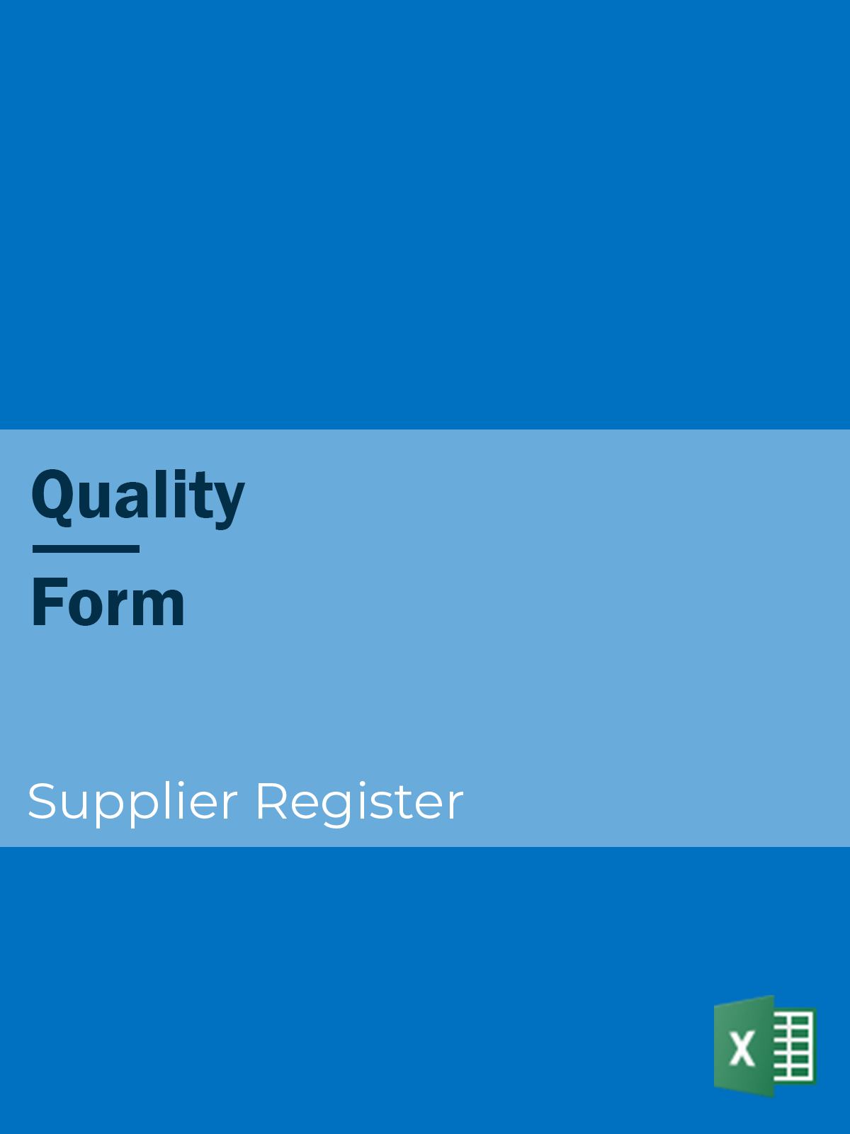 Quality - Form - Supplier Register