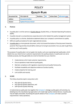 Quality - Policy - Quality Plan - 0