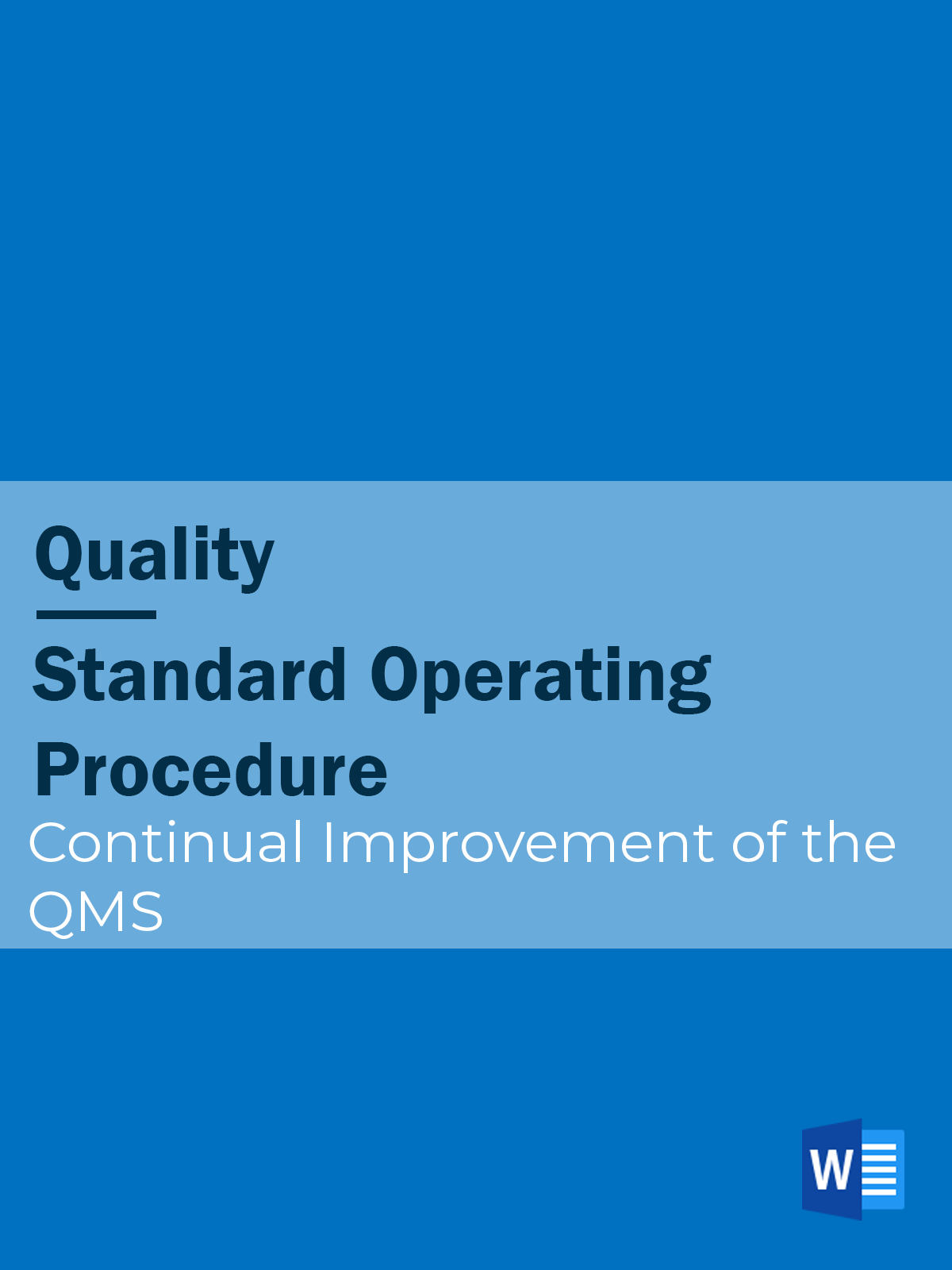 Quality - SOP - Continual Improvement of the QMS