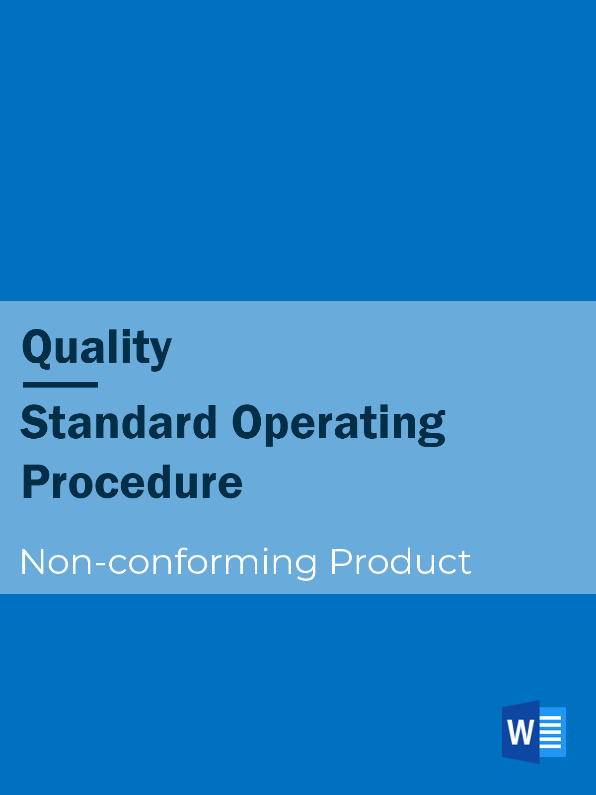 Quality - SOP - Non-Conforming Product